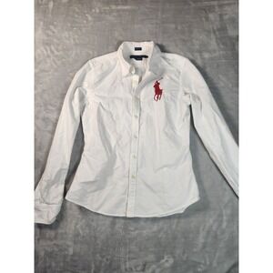 Polo by Ralph Lauren White Button-Down Shirt with Red Pony